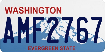 WA license plate AMF2767