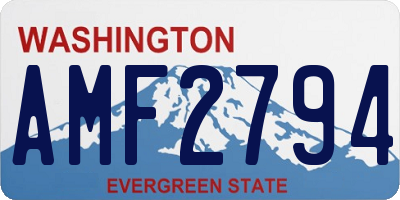 WA license plate AMF2794