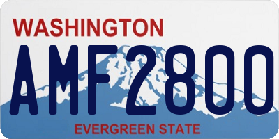 WA license plate AMF2800