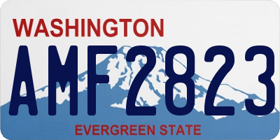 WA license plate AMF2823