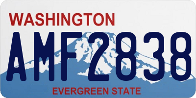 WA license plate AMF2838