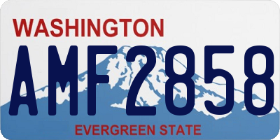 WA license plate AMF2858
