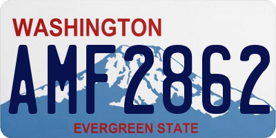 WA license plate AMF2862