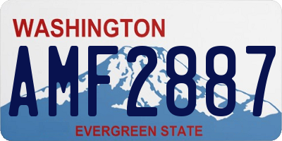 WA license plate AMF2887