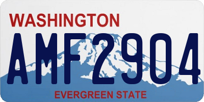 WA license plate AMF2904