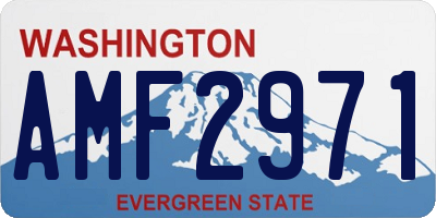 WA license plate AMF2971