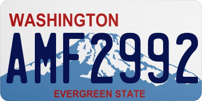 WA license plate AMF2992