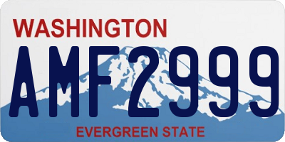 WA license plate AMF2999