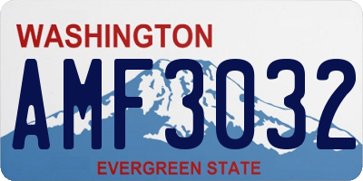 WA license plate AMF3032