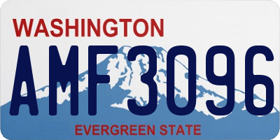WA license plate AMF3096