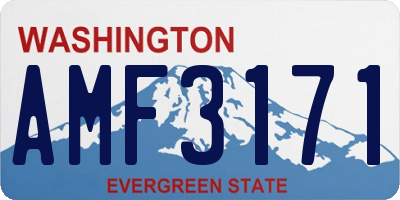 WA license plate AMF3171