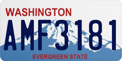 WA license plate AMF3181