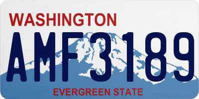 WA license plate AMF3189