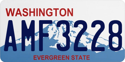 WA license plate AMF3228