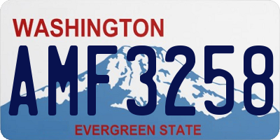 WA license plate AMF3258