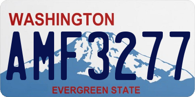 WA license plate AMF3277