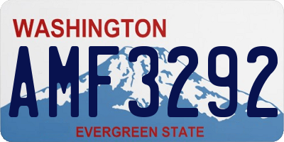 WA license plate AMF3292