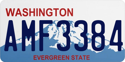 WA license plate AMF3384