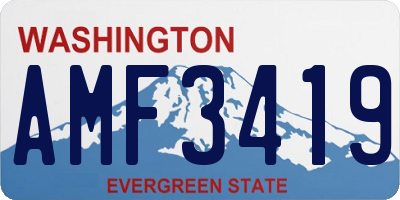 WA license plate AMF3419