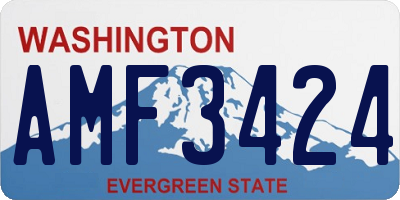 WA license plate AMF3424