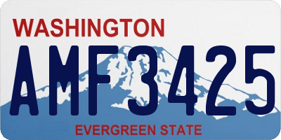 WA license plate AMF3425
