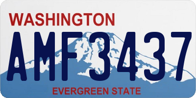 WA license plate AMF3437