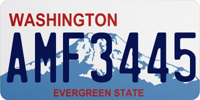 WA license plate AMF3445