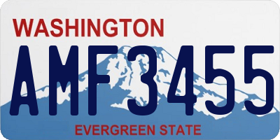 WA license plate AMF3455