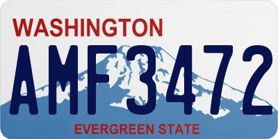 WA license plate AMF3472