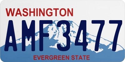 WA license plate AMF3477