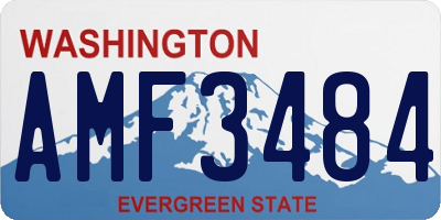 WA license plate AMF3484