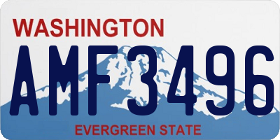 WA license plate AMF3496