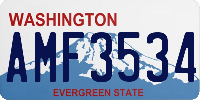 WA license plate AMF3534