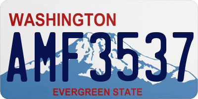 WA license plate AMF3537