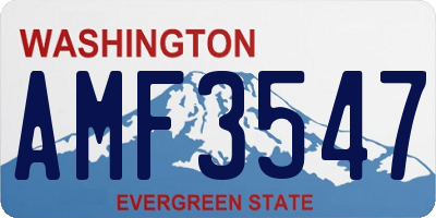 WA license plate AMF3547