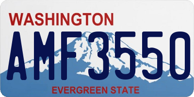 WA license plate AMF3550