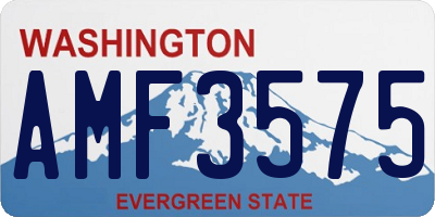 WA license plate AMF3575