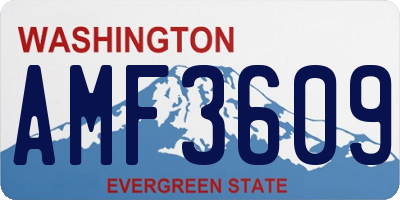 WA license plate AMF3609