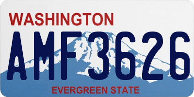 WA license plate AMF3626