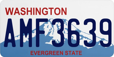 WA license plate AMF3639