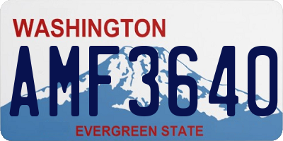 WA license plate AMF3640