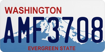 WA license plate AMF3708
