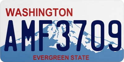 WA license plate AMF3709