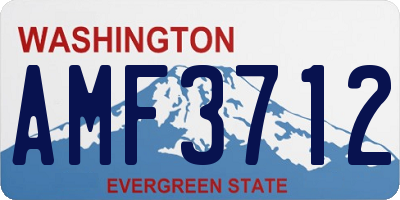 WA license plate AMF3712