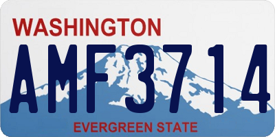 WA license plate AMF3714