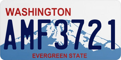 WA license plate AMF3721