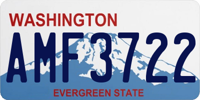 WA license plate AMF3722