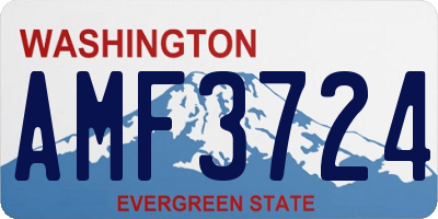 WA license plate AMF3724