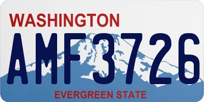 WA license plate AMF3726