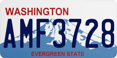 WA license plate AMF3728